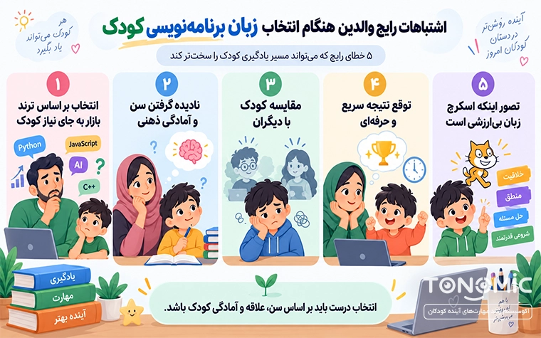 اشتباهات رایج انتخاب زبان برنامهنویسی کودک
